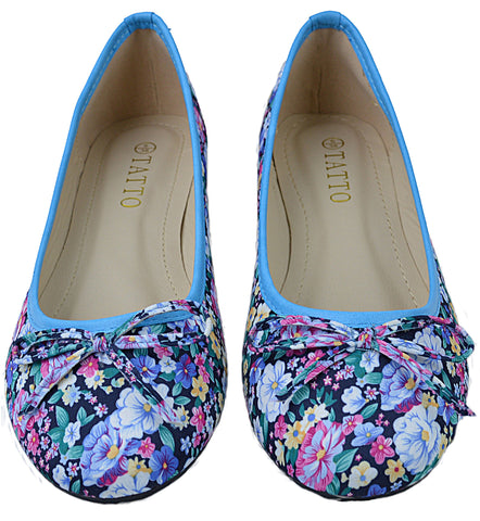 Floral Pattern Ballerina Pumps Comfort flat Shoes