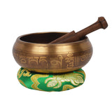 Tibetan Meditation Singing Bowl with Special Etching, Small Buddha Crafted Inside