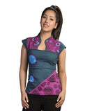 LADIES HALF SLEEVE TOP WITH CHINESE COLLAR DESIGN