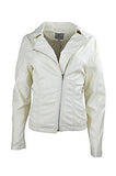 TATTOPANI ® Womens Faux Leather Plain Zip Up Ladies Jacket with Stitching Detai - TATTOPANI