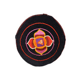 Meditation Cushion-Decorative Seat-With Hand Embroidered Chakra Symbols - TATTOPANI