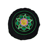 Meditation Cushion-Decorative Seat-With Hand Embroidered Chakra Symbols - TATTOPANI
