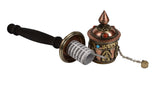 Tibetan 10" Buddha Embossed Spinning Prayer Wheel