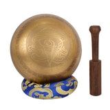 Tibetan Meditation Singing Bowl with Special Etching and protective pouch-SING-SANKHA(Gold-1)-2