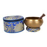 Tibetan Meditation Singing Bowl with Special Etching and protective pouch-SING-SANKHA(Gold-1)-2