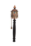 Tibetan 10" Buddha Embossed Spinning Prayer Wheel