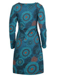 sleeve womens blue dress