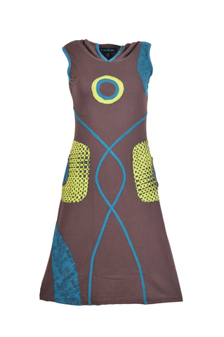 WOMEN SLEEVELESS HOODIE DRESS WITH SIDE POCKET - BINDU - craze-trade-limited