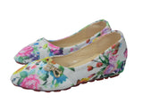 Floral Pattern Girl's Colorful Slip-On Ballerina flat Shoes - TATTOPANI Fashion