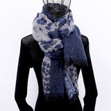 Cashmere Scarf Leopard plaid print Winter fashion For Women tassel Shawl Plaid long Scarves Brand oversize wool wraps pashmina