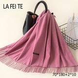 Lic Cashmere Women Scarf Warm Shawl Foulard Femme Pashmina Kerchief Wool Stole Head Neck Long Winter Scarf Women For Ladies 2019
