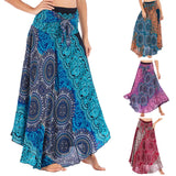 Womail Women Skirt Summer Fashion Long Hippie Bohemian Gypsy Boho Flowers Elastic Waist Floral Halter Skirt  2020  f10