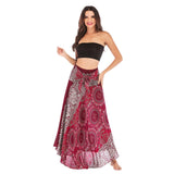 Womail Women Skirt Summer Fashion Long Hippie Bohemian Gypsy Boho Flowers Elastic Waist Floral Halter Skirt  2020  f10