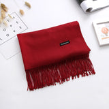 Luxury Solid Women Scarf Winter Cashmere Pashmina Shawls Warm Lady Blanket Wraps Bufanda Scarves Tassel Neck Echarpe 2020