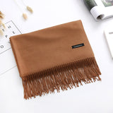 Luxury Solid Women Scarf Winter Cashmere Pashmina Shawls Warm Lady Blanket Wraps Bufanda Scarves Tassel Neck Echarpe 2020