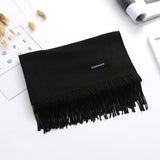 Luxury Solid Women Scarf Winter Cashmere Pashmina Shawls Warm Lady Blanket Wraps Bufanda Scarves Tassel Neck Echarpe 2020