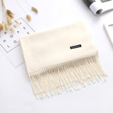 Luxury Solid Women Scarf Winter Cashmere Pashmina Shawls Warm Lady Blanket Wraps Bufanda Scarves Tassel Neck Echarpe 2020