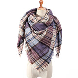 2019 women scarf fashion plaid winter scarves for ladies cashmere shawls wraps warm neck Triangle Bandage pashmina