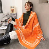 2020 New Winter Scarf Iron Tower Cashmere Shawl Women's Warm Double-Sided Thick Foulard Lady Fashion Bandana Female Pashmina