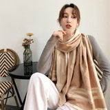2020 New Winter Scarf Iron Tower Cashmere Shawl Women's Warm Double-Sided Thick Foulard Lady Fashion Bandana Female Pashmina