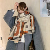 2020 Luxury Brand Scarf Hijab Women Winter Cashmere Thick Shawl Warm Bandana Scarves Female Pashmina Blanket