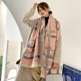 2020 Luxury Brand Scarf Hijab Women Winter Cashmere Thick Shawl Warm Bandana Scarves Female Pashmina Blanket