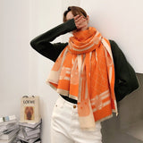 2020 Luxury Brand Scarf Hijab Women Winter Cashmere Thick Shawl Warm Bandana Scarves Female Pashmina Blanket