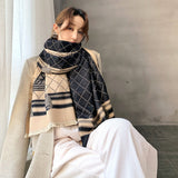 2020 Luxury Brand Scarf Hijab Women Winter Cashmere Thick Shawl Warm Bandana Scarves Female Pashmina Blanket