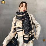 Luxury Women Cashmere Scarf Winter Pashmina Warm Shawls and Wraps Lady Print Thick Blanket Neck Scarves Bufanda