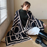 Luxury Women Cashmere Scarf Winter Pashmina Warm Shawls and Wraps Lady Print Thick Blanket Neck Scarves Bufanda