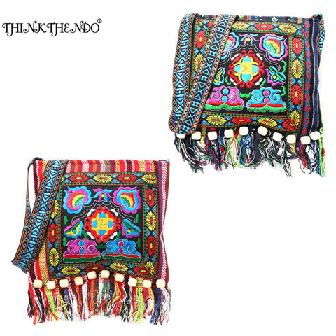 Thai Embroidered Handbag Hill Tribe Totes Messenger Tassels Bag Boho Hippie  Handbag - craze-trade-limited