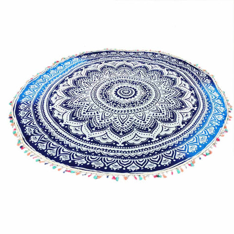 Summer Women Beach Round  Tassel Tapestry Beach Throw Mandala Towel Yoga Mat   saida de praia #20 - craze-trade-limited