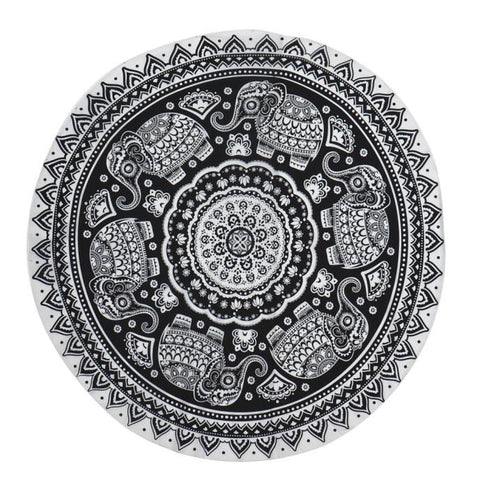 Round Hippie Tapestry Beach Throw Roundie Mandala Towel Yoga Mat - craze-trade-limited