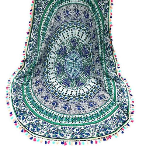 Round Hippie Tassel Tapestry Beach Throw Towel Yoga Mat Bohemian - craze-trade-limited