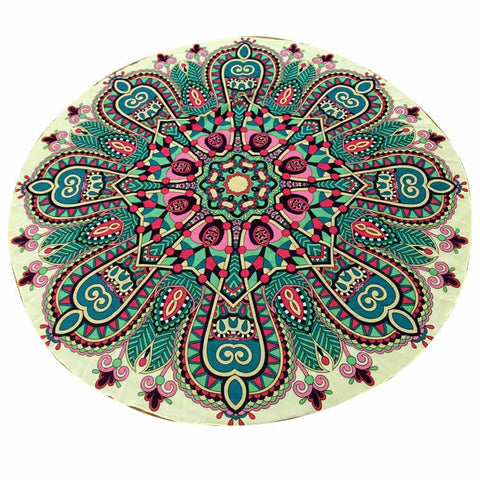 Round Hippie Chiffon Tapestry Beach Throw Towel Yoga Mat Bohemian - craze-trade-limited