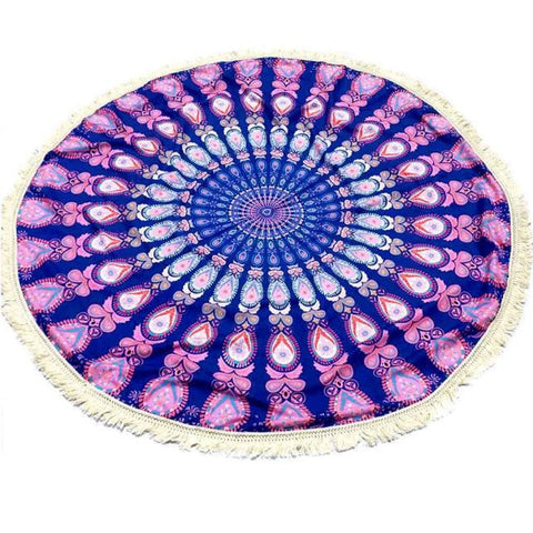 Round Hippie Tassel Tapestry Beach Throw Mandala Towel Yoga Mat Bohemian - craze-trade-limited