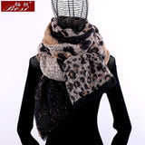 Cashmere Scarf Leopard plaid print Winter fashion For Women tassel Shawl Plaid long Scarves Brand oversize wool wraps pashmina
